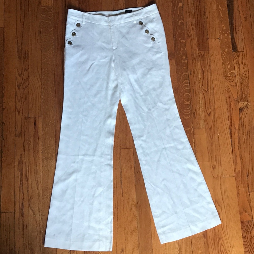 Anthro White linen pants